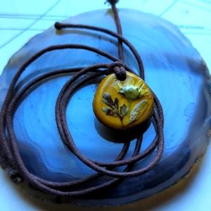 Pressed flower necklace